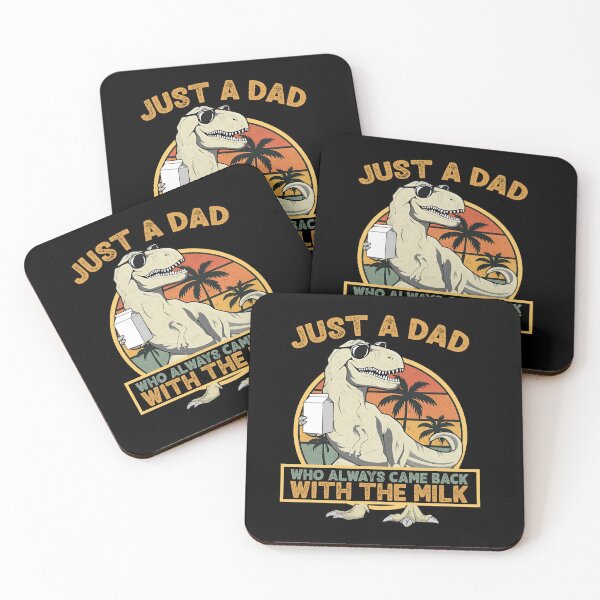Item preview, Just a Dad Who Always Came Back with the Milk - T-Rex Dino Retro Shirt designed and sold by LarryMBrown.