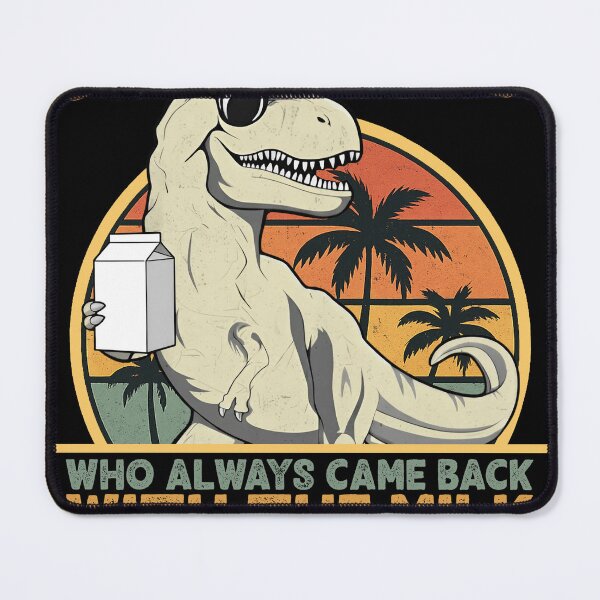 Item preview, Just a Dad Who Always Came Back with the Milk - T-Rex Dino Retro Shirt designed and sold by LarryMBrown.