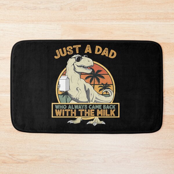 Item preview, Just a Dad Who Always Came Back with the Milk - T-Rex Dino Retro Shirt designed and sold by LarryMBrown.