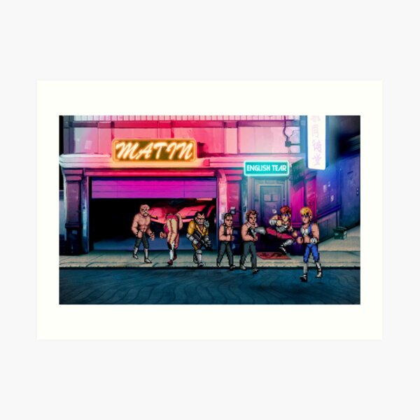 Double Dragon pixel art Art Print