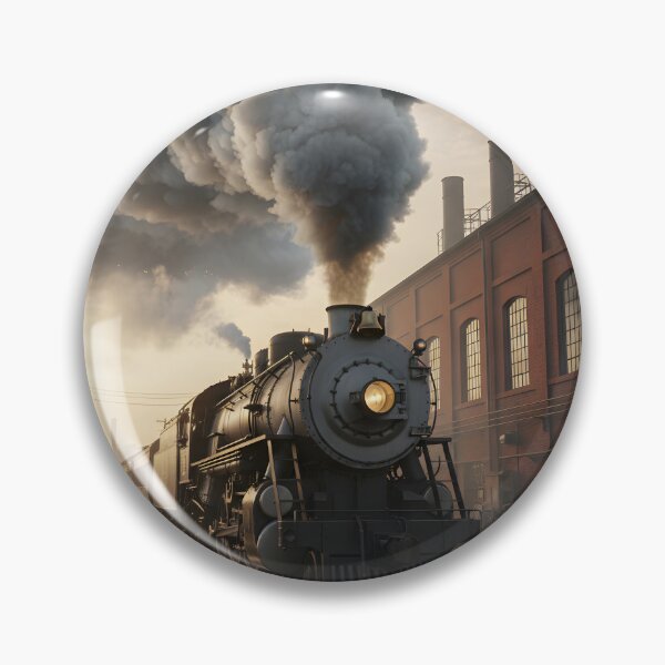 Item preview, Vintage Steam Train Pulling Out of a Factory Yard designed and sold by homydesign.