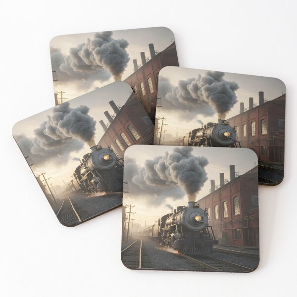 Item preview, Vintage Steam Train Pulling Out of a Factory Yard designed and sold by homydesign.