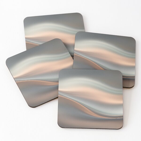 Item preview, Soft abstract flow of metallic waves in copper and silver designed and sold by homydesign.