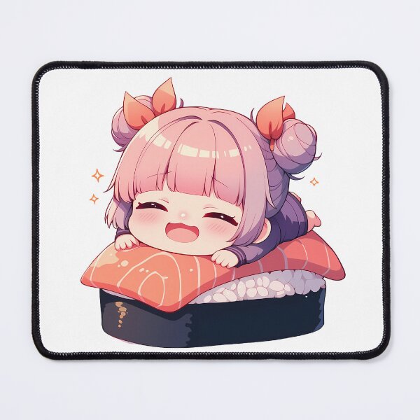 Item preview, Anime Girl Chibi Sushi Nigiri Nazuna Nanakusa Niche Kawaii designed and sold by CarlosBender.