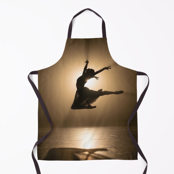 Item preview, A graceful adult woman, a dancer, is silhouetted mid-air in a dynamic leap, illuminated by dramatic backlighting on a dark stage designed and sold by homydesign.