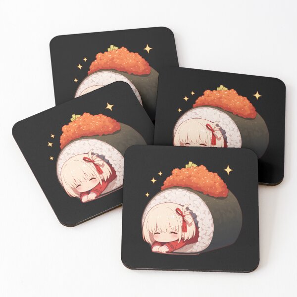 Item preview, Chibi Sushi Nigiri Chisato Nishikigi Lycoris Recoil Kawaii designed and sold by CarlosBender.