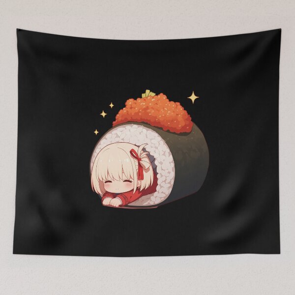 Item preview, Chibi Sushi Nigiri Chisato Nishikigi Lycoris Recoil Kawaii designed and sold by CarlosBender.