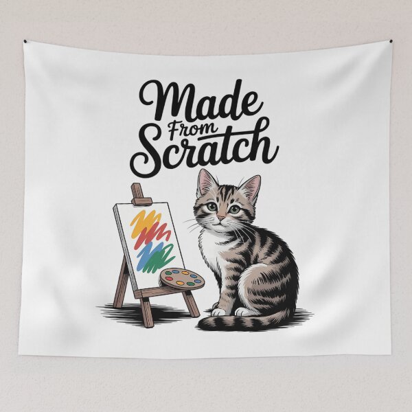 Item preview, Made From Scratch Cat designed and sold by HellD3vil-Art.