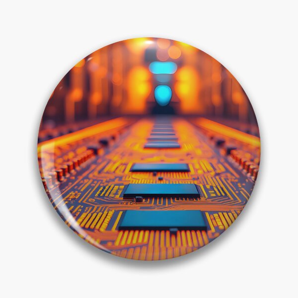 Item preview, A detailed view of a futuristic circuit board glowing with orange and blue light, suggesting advanced technology and complex digital pathways designed and sold by homydesign.