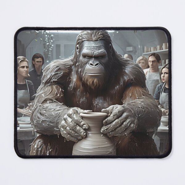 Item preview, Bigfoot Pottery Class Design | Funny Cryptid Romance Art Print | Whimsical Meme Wall Decor for Couples & Indie Aesthetic Fans designed and sold by ShopAyejaeys.