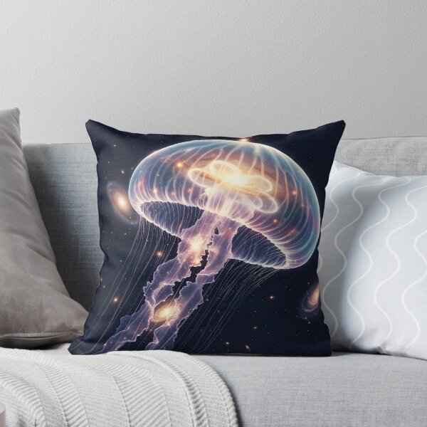 Item preview, A translucent, glowing jellyfish drifts through a starry cosmos with galaxies within its form and surrounding it designed and sold by homydesign.