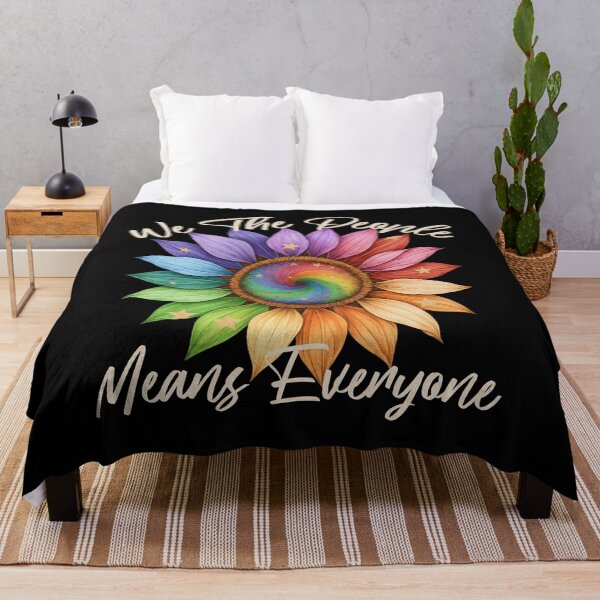 Item preview, We The People Means Everyone - Rainbow Sunflower with Stars - Equality, Love & Unity Design designed and sold by TinaMDedrick.