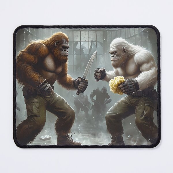 Item preview, Bigfoots in the Gulag Design | Hyper-Realistic Cryptid Battle Art Print | Dark Meme Wall Decor for Gamers & Halloween Fans designed and sold by ShopAyejaeys.