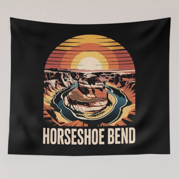 Item preview, Horseshoe Bend Arizona 80's Style Illustration designed and sold by Moon-Ape.