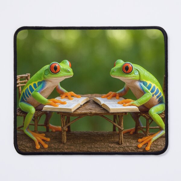 Item preview, Red-Eyed Tree Frogs Reading on a Branch designed and sold by Tridentulus.