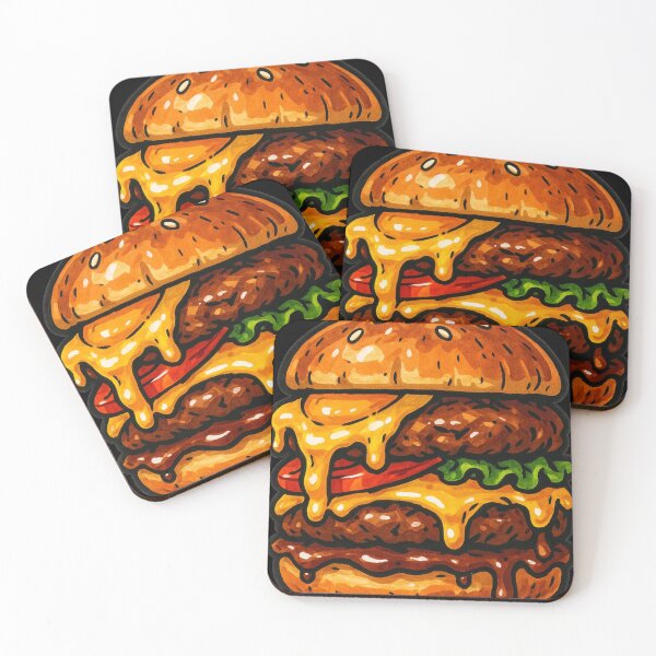 Item preview, Cozy Food Lust – Melty Double Cheeseburger Stack – Gift for Foodies – Bold Marker Art • Juicy Drip Style designed and sold by JacobKAurumhead.