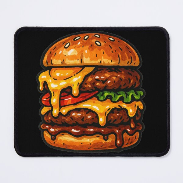 Item preview, Cozy Food Lust – Melty Double Cheeseburger Stack – Gift for Foodies – Bold Marker Art • Juicy Drip Style designed and sold by JacobKAurumhead.