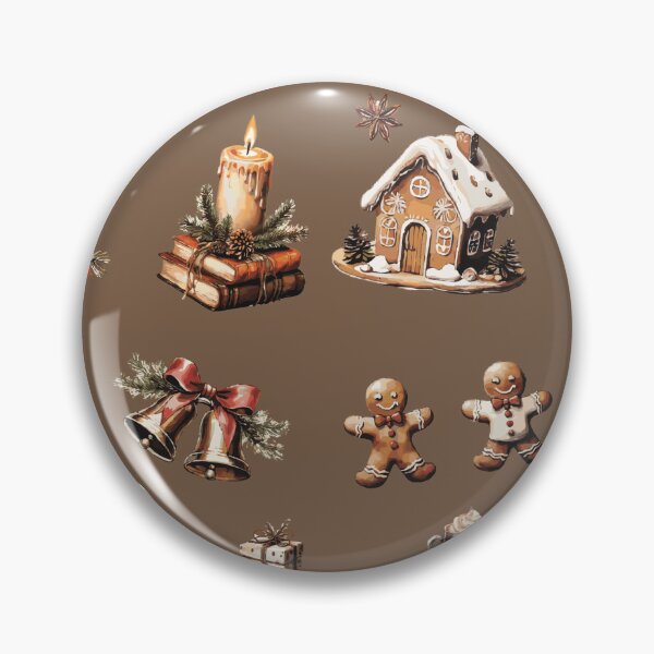 Item preview, Rustic Christmas Market Pattern Gingerbread, Candles & Bells by Anne Brooke Art designed and sold by Anne Brooke Art.