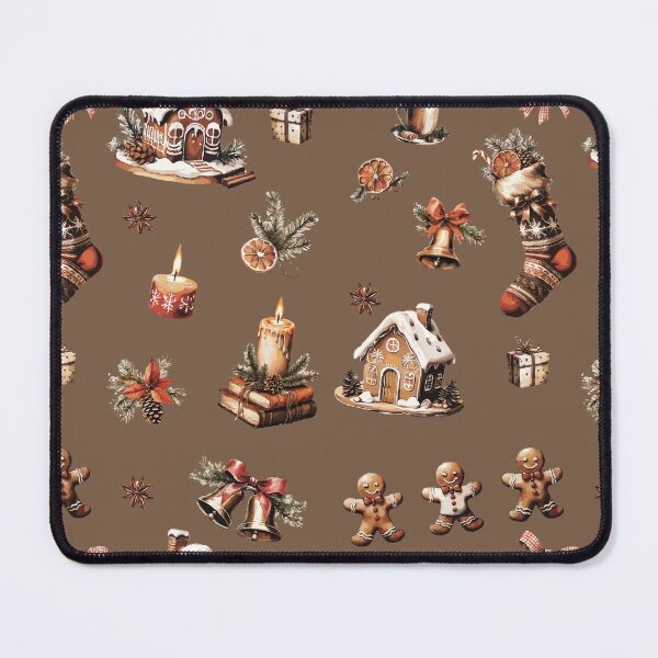 Item preview, Rustic Christmas Market Pattern Gingerbread, Candles & Bells by Anne Brooke Art designed and sold by Anne Brooke Art.