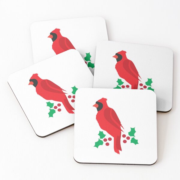 Item preview, Red Cardinal and Holly Berries designed and sold by MagnoliaLake.