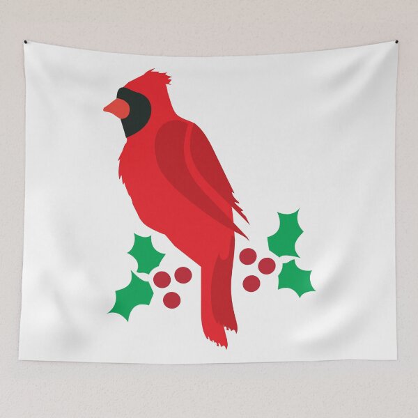 Item preview, Red Cardinal and Holly Berries designed and sold by MagnoliaLake.