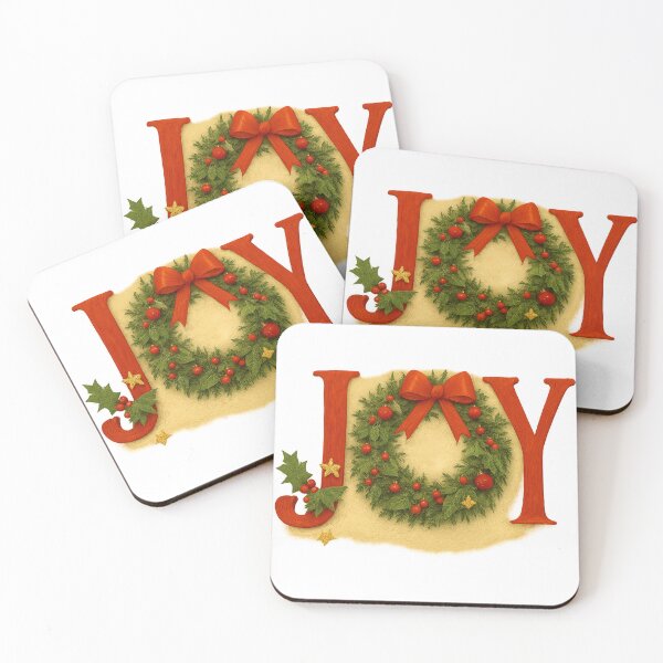 Item preview, JOY – Festive Christmas Typography with Wreath and Holiday Detail designed and sold by TheJoyfulPen.