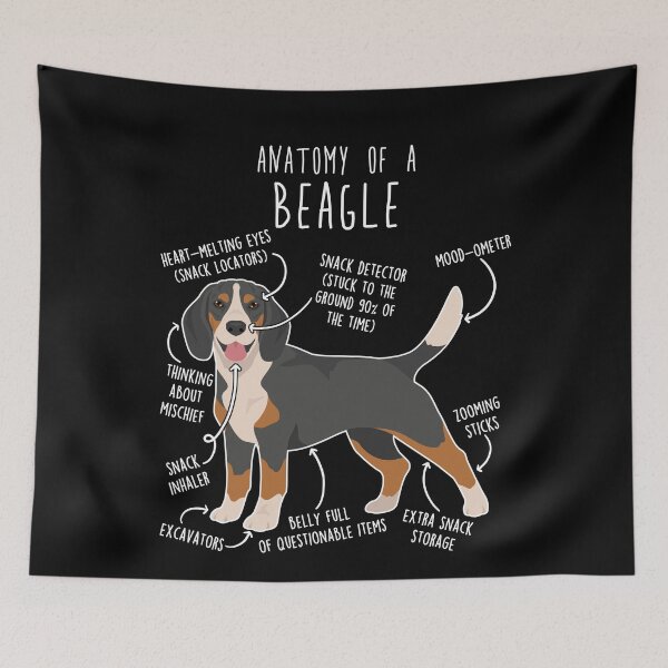 Item preview, Blue Tick Beagle Dog Anatomy designed and sold by Clara Hollins.