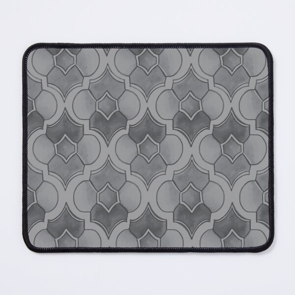 Item preview, Elegant Gray Art Deco Watercolor Quatrefoil Geometric Pattern designed and sold by TackyTime.