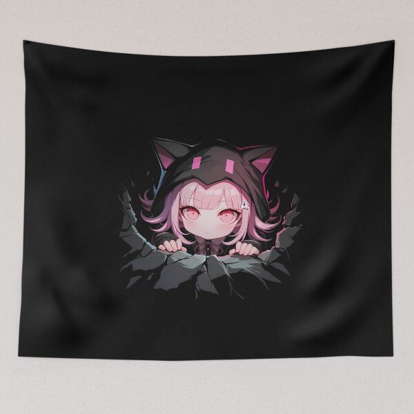 Item preview, Chiaki Nanami Peeking Danganronpa Anime Girl Kawaii Gamer Hoodie Style designed and sold by TorbenKuhano.
