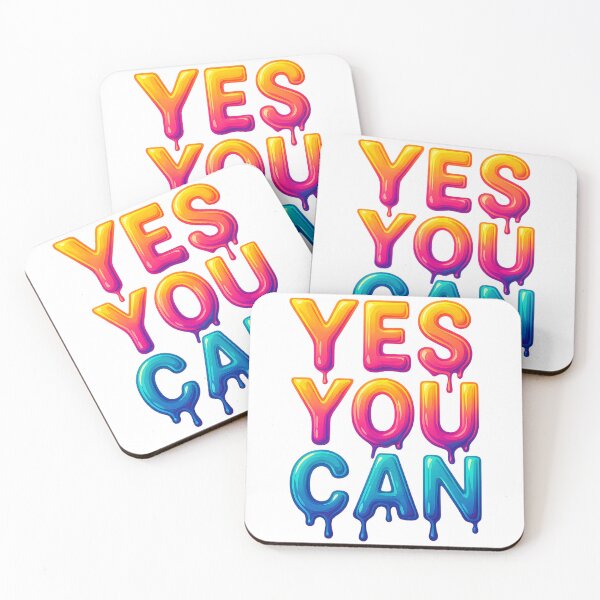 Item preview, YES YOU CAN – Chrome Drip Motivation | Bold Neon Typography designed and sold by Savannarojas.