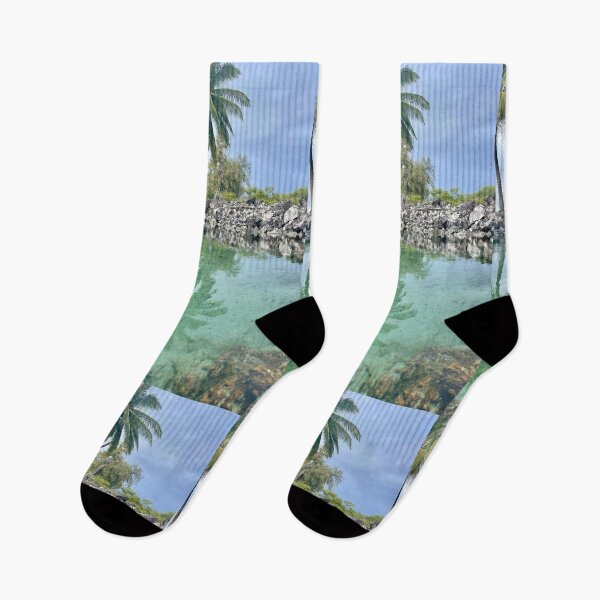 Item preview, Tropical Lagoon with Palm Trees – Ocean Photography designed and sold by TrisaThyme.