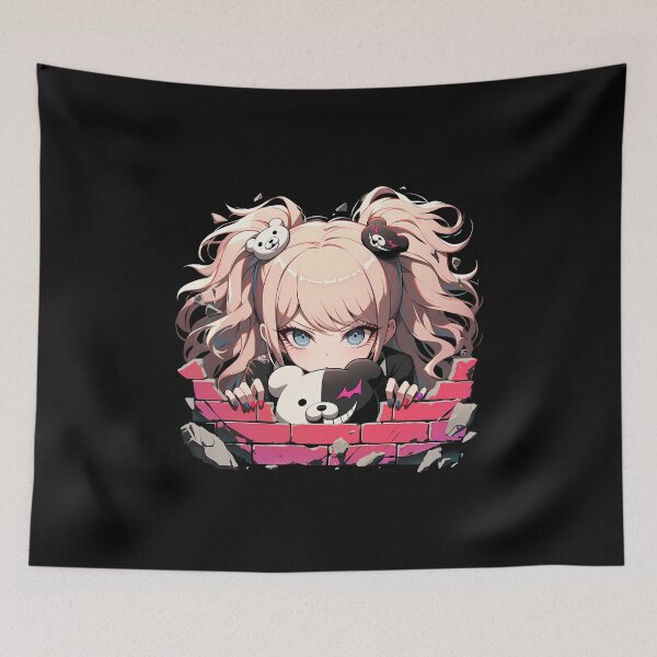 Item preview, Junko Enoshima Peeking Danganronpa Anime Girl Iconic Twin Tail Chaos designed and sold by TorbenKuhano.