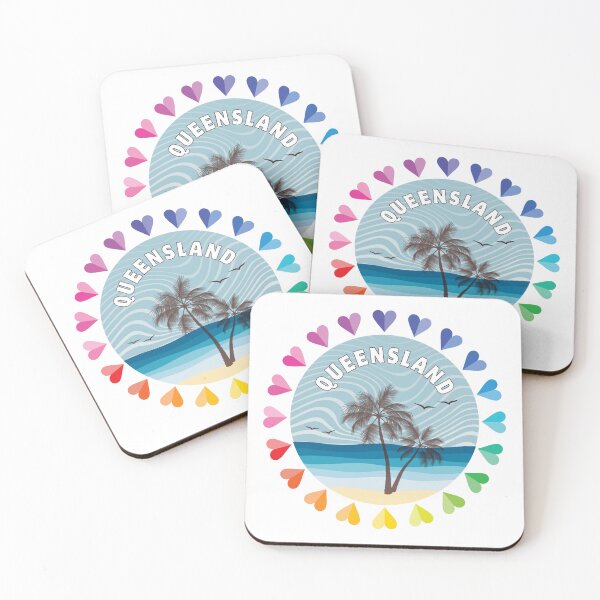 Item preview, Queensland, Love, Hearts, QL, Colourful, Beach designed and sold by AASparksDesigns.