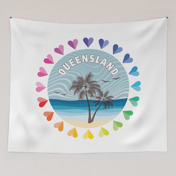 Item preview, Queensland, Love, Hearts, QL, Colourful, Beach designed and sold by AASparksDesigns.