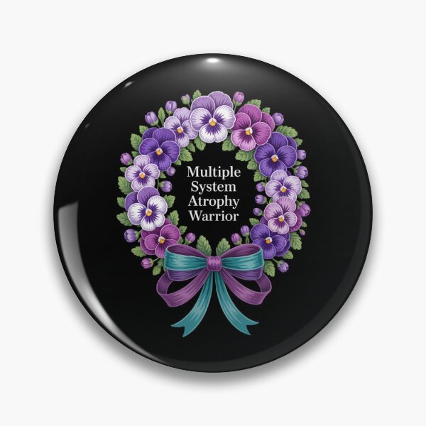 Item preview, multiple system atrophy Awareness purple floral and ribbon designed and sold by HellD3vil-Art.