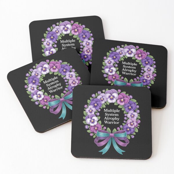 Item preview, multiple system atrophy Awareness purple floral and ribbon designed and sold by HellD3vil-Art.