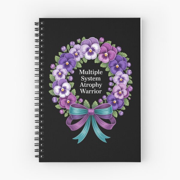 Item preview, multiple system atrophy Awareness purple floral and ribbon designed and sold by HellD3vil-Art.