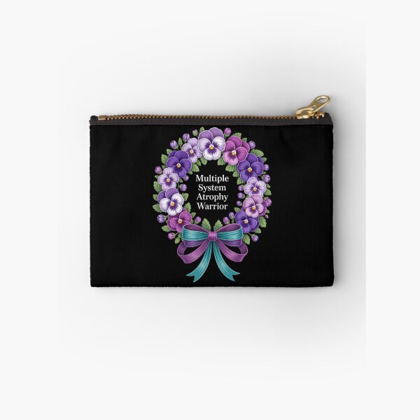 Item preview, multiple system atrophy Awareness purple floral and ribbon designed and sold by HellD3vil-Art.