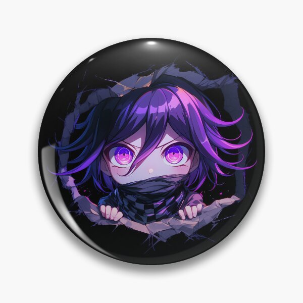 Item preview, Kokichi Ouma Peeking Danganronpa Anime Boy Purple Glow Trickster Energy designed and sold by TorbenKuhano.