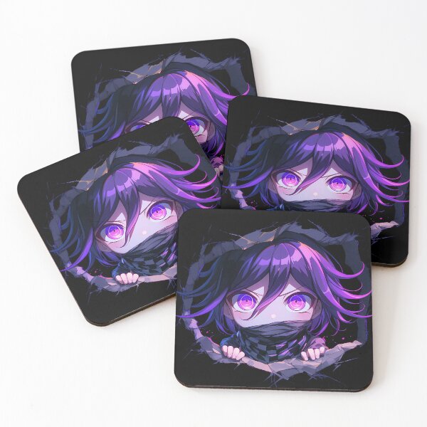 Item preview, Kokichi Ouma Peeking Danganronpa Anime Boy Purple Glow Trickster Energy designed and sold by TorbenKuhano.