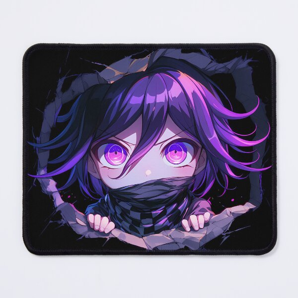 Item preview, Kokichi Ouma Peeking Danganronpa Anime Boy Purple Glow Trickster Energy designed and sold by TorbenKuhano.