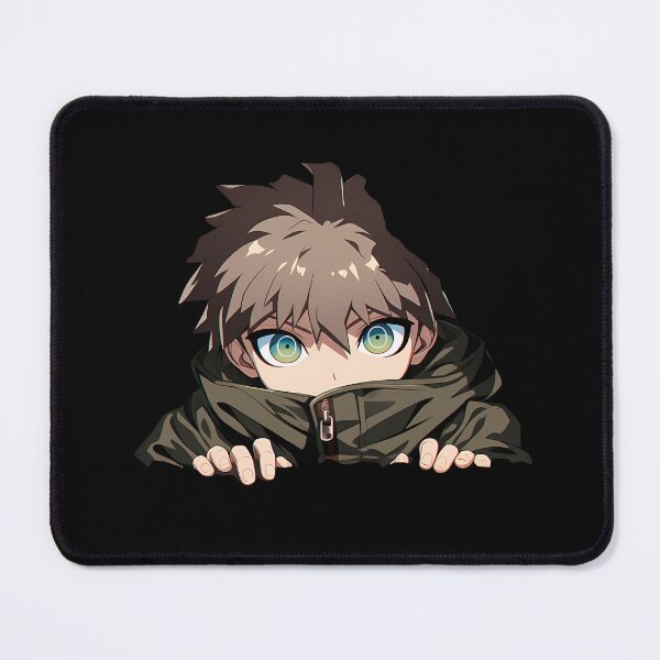 Item preview, Makoto Naegi Peeking Danganronpa Anime Boy Hopeful Green Eyed Student designed and sold by TorbenKuhano.