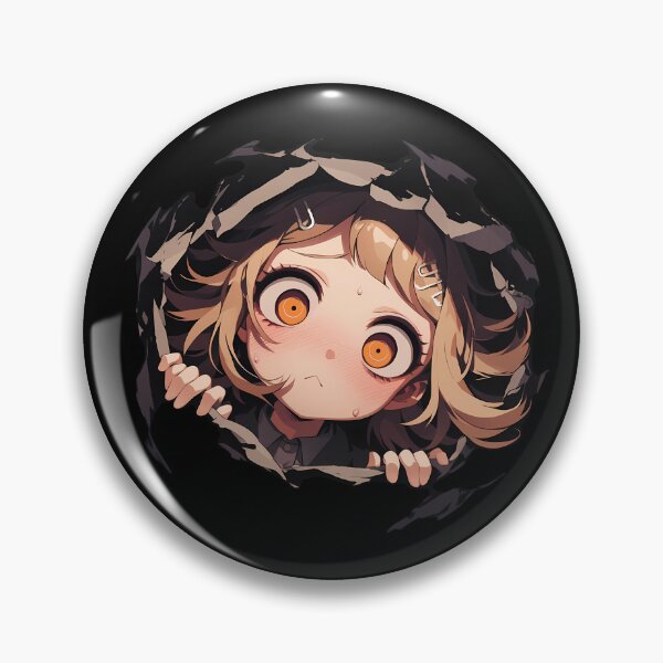 Item preview, Chihiro Fujisaki Peeking Danganronpa Anime Girl Shy Genius Moment designed and sold by TorbenKuhano.