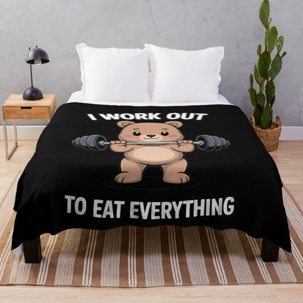 Item preview, I Work Out To Eat Everything Cute Bear Fitness Weightlifting designed and sold by Moon-Ape.