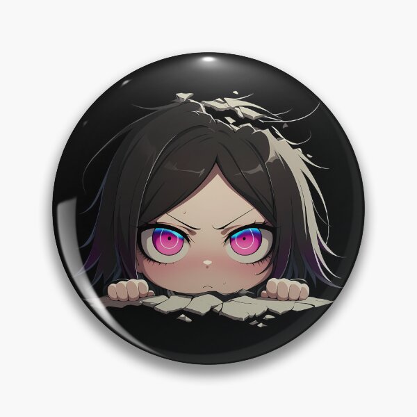 Item preview, Mukuro Ikusaba Peeking Chibi Danganronpa Anime Girl designed and sold by TorbenKuhano.
