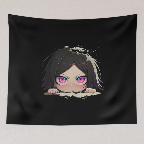 Item preview, Mukuro Ikusaba Peeking Chibi Danganronpa Anime Girl designed and sold by TorbenKuhano.