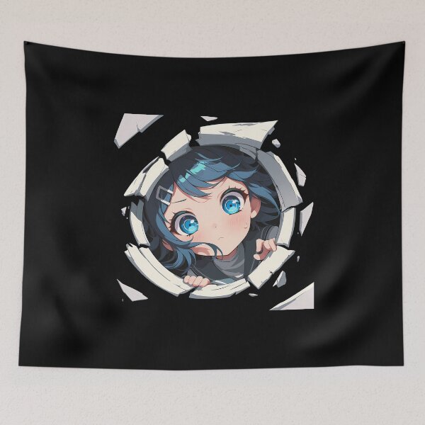 Item preview, Sayaka Maizono Peeking Chibi Danganronpa Anime Girl designed and sold by TorbenKuhano.