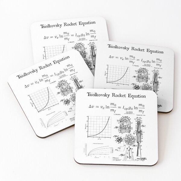 Item preview, Nerdy Vintage Tsiolkovsky Rocket Equation Science Teacher Black Text designed and sold by MathWare MathClips.