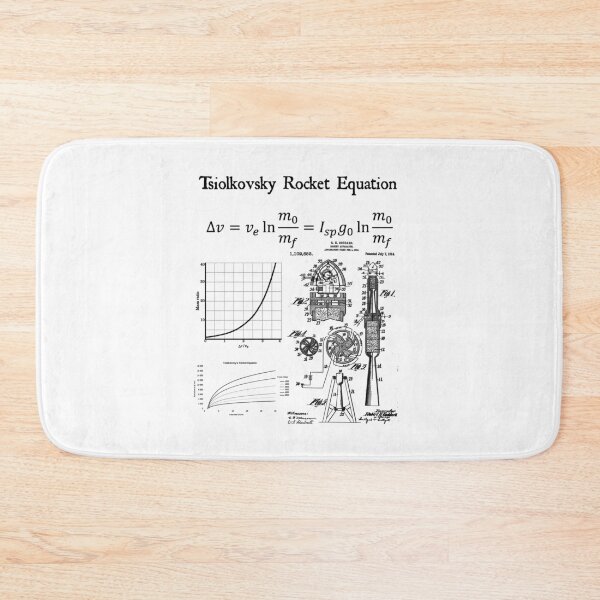 Item preview, Nerdy Vintage Tsiolkovsky Rocket Equation Science Teacher Black Text designed and sold by MathWare MathClips.