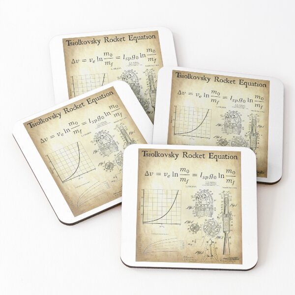 Item preview, Nerdy Vintage Tsiolkovsky Rocket Equation Science Teacher Black Text Parchment designed and sold by MathWare MathClips.